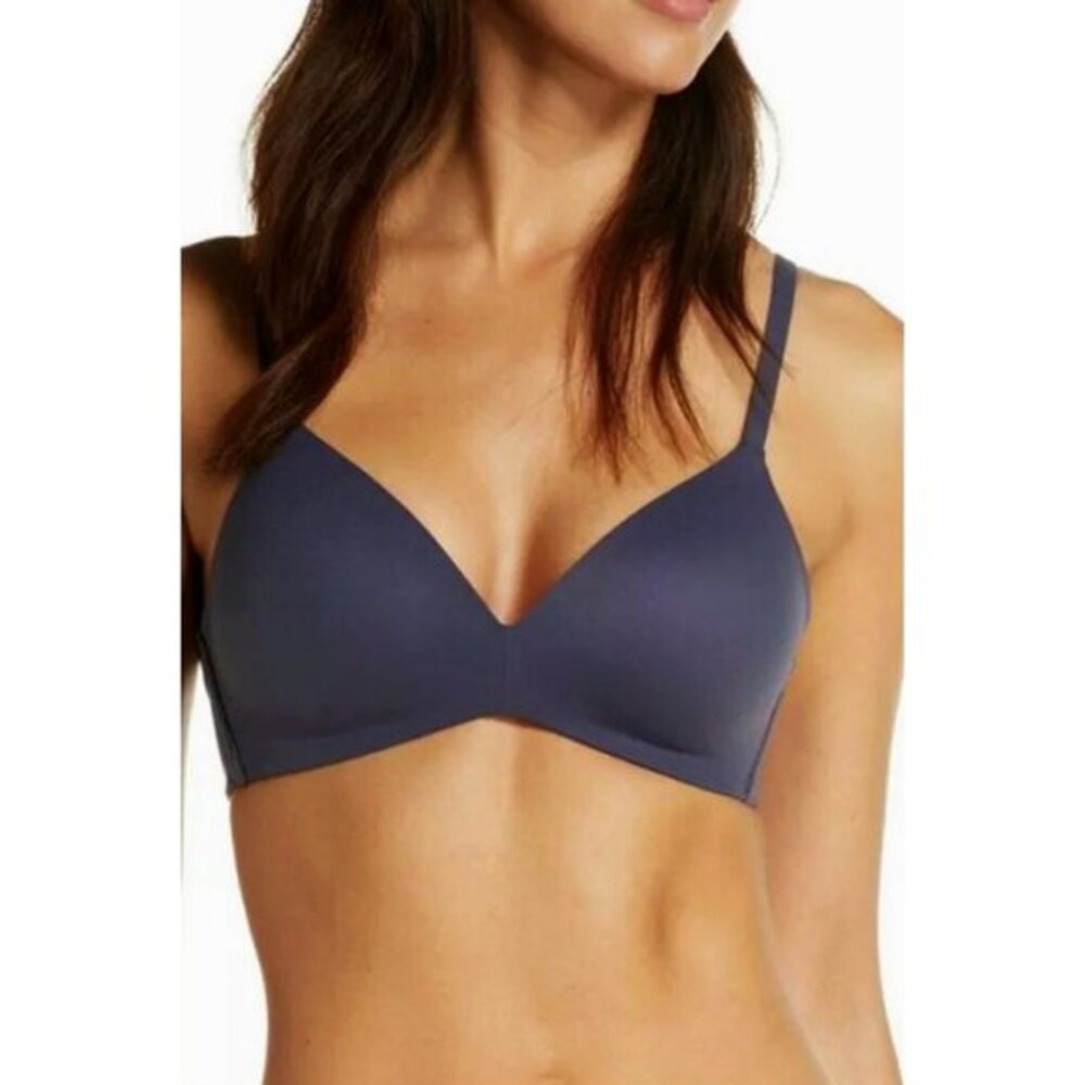 Wacoal Size 32D Womens Wire Free T-shirt Bra 852189 Dark Purple Blue